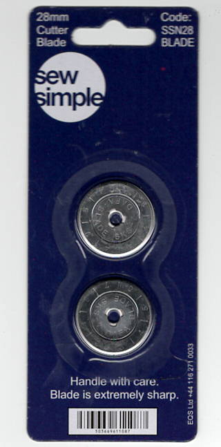 Sew Simple Rotary cutting blade Twin 28mm